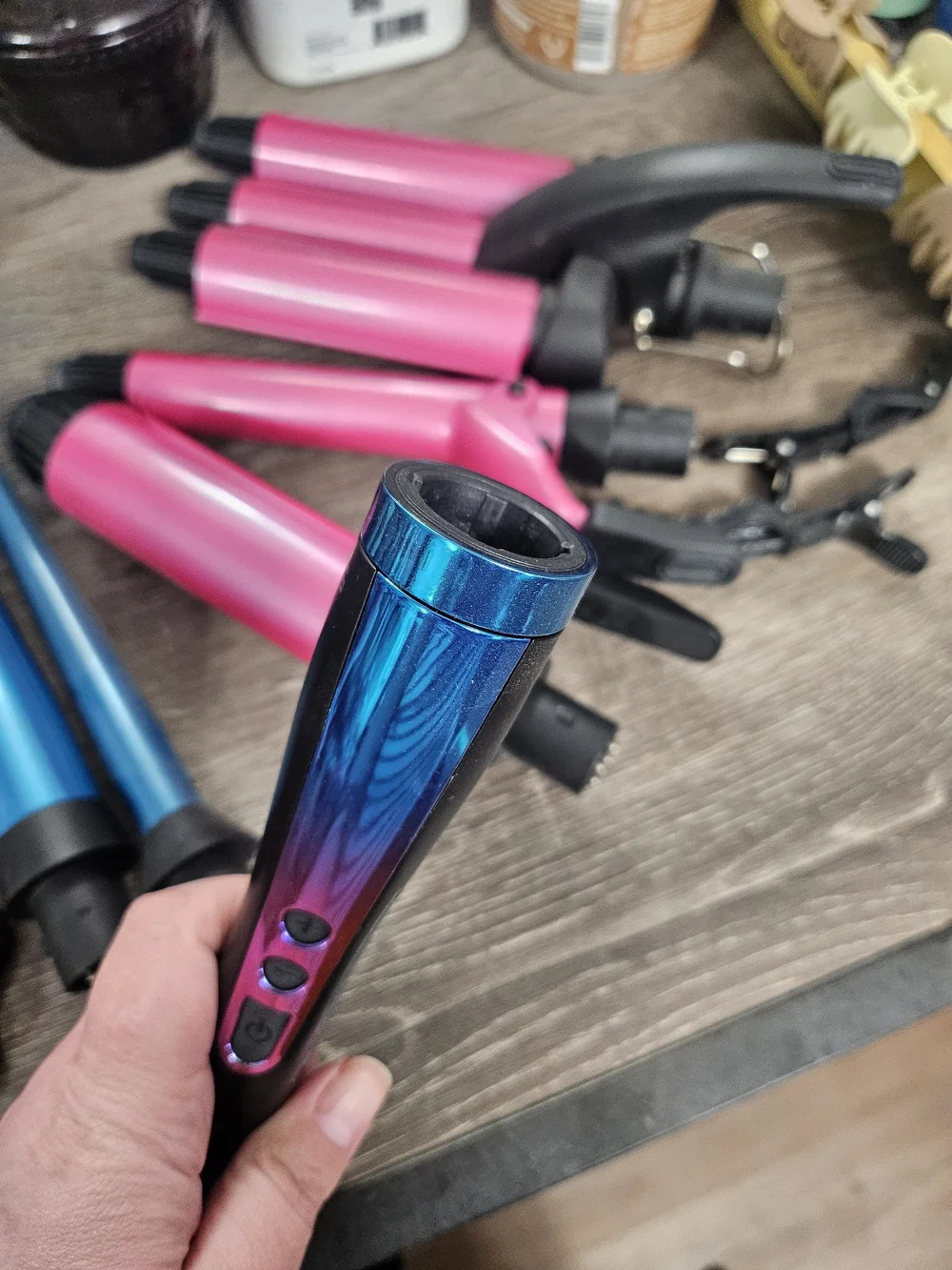 Farery 5-in-1 Curling Iron Set - Pink & Blue - Picture 5 of 9